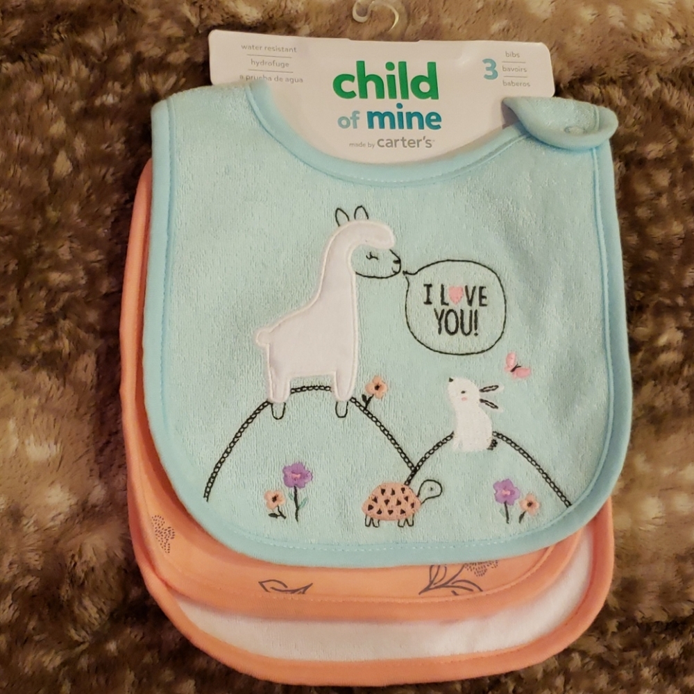 NWT 3 Water Resistant Carter Bibs